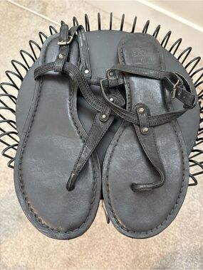 FRYE "Rachel" Studded T-Strap Leather Sandals
